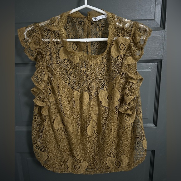 Zara Lace Top with built-in Camisole Size L - Picture 9 of 10